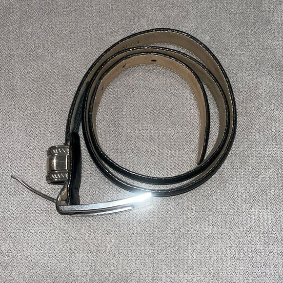Vintage Brighton black leather belt size 32 M/L - Picture 1 of 5